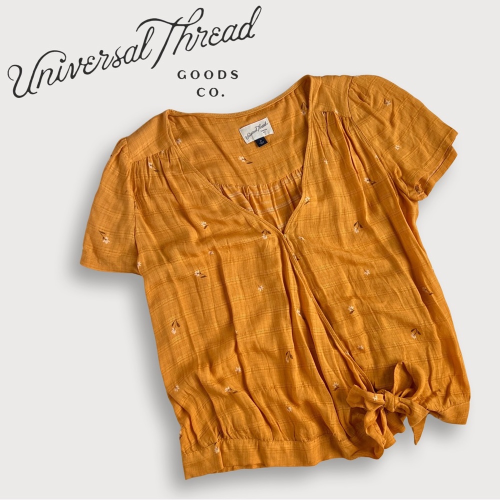 Yellow floral Universal Thread wrap shirt